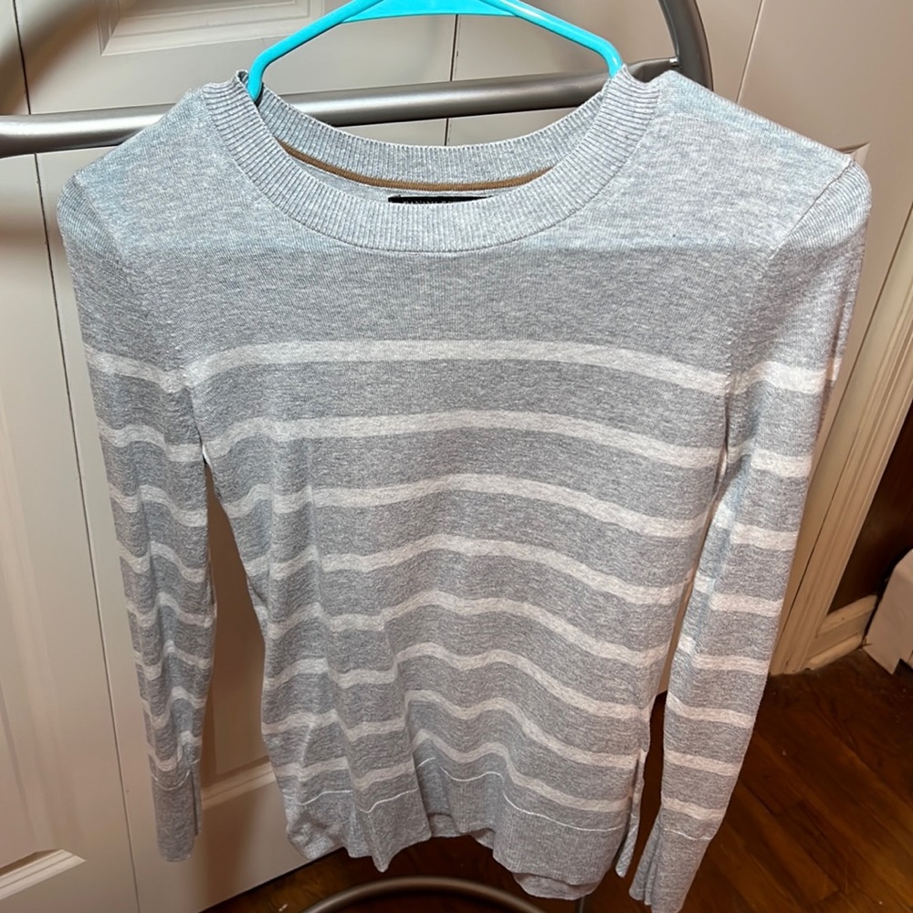 Gray and White Sweater